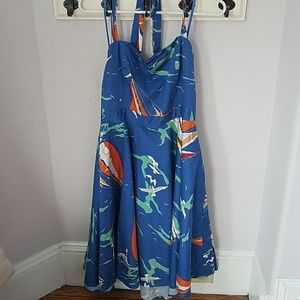Nautical sailboat halter dress